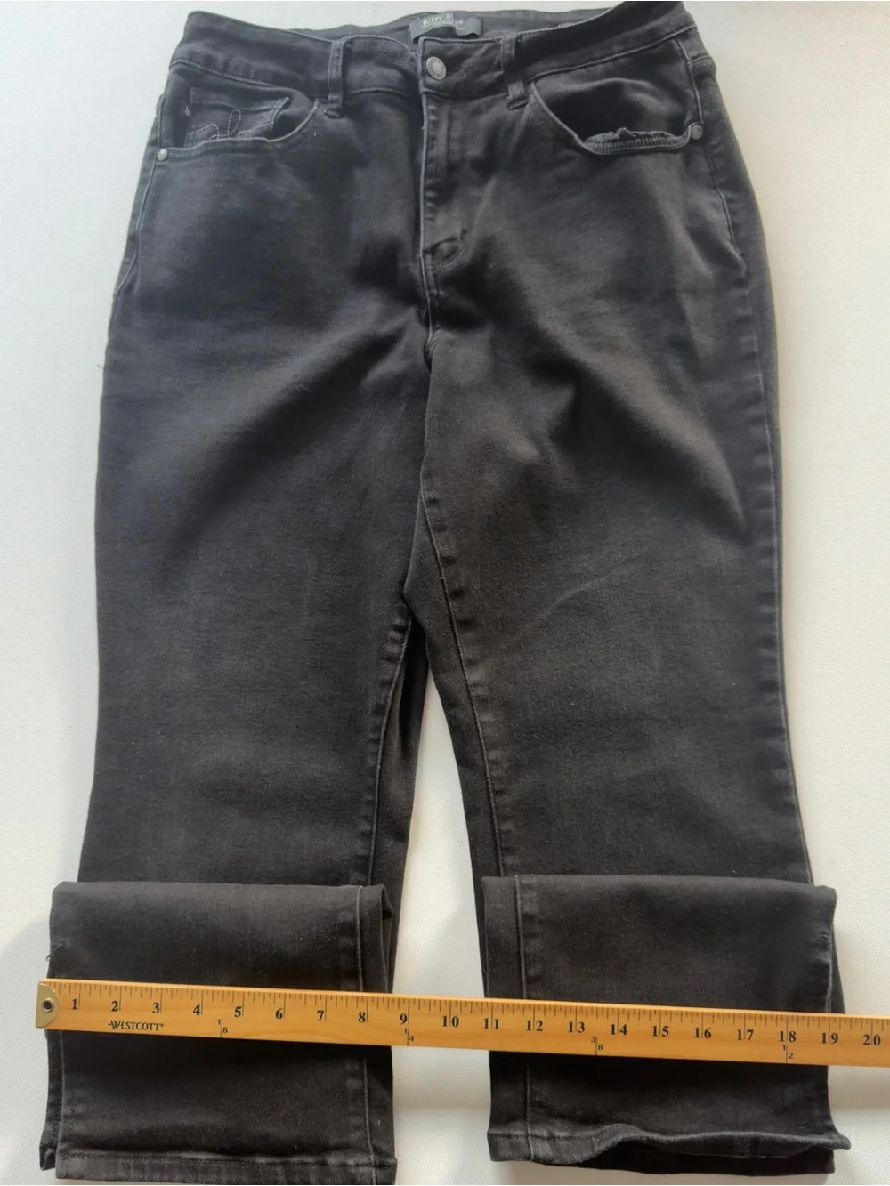 EUC Women's Judy Blue Los Angeles Black Straight Leg Jeans Size 16W/30" Inseam - Picture 2 of 11